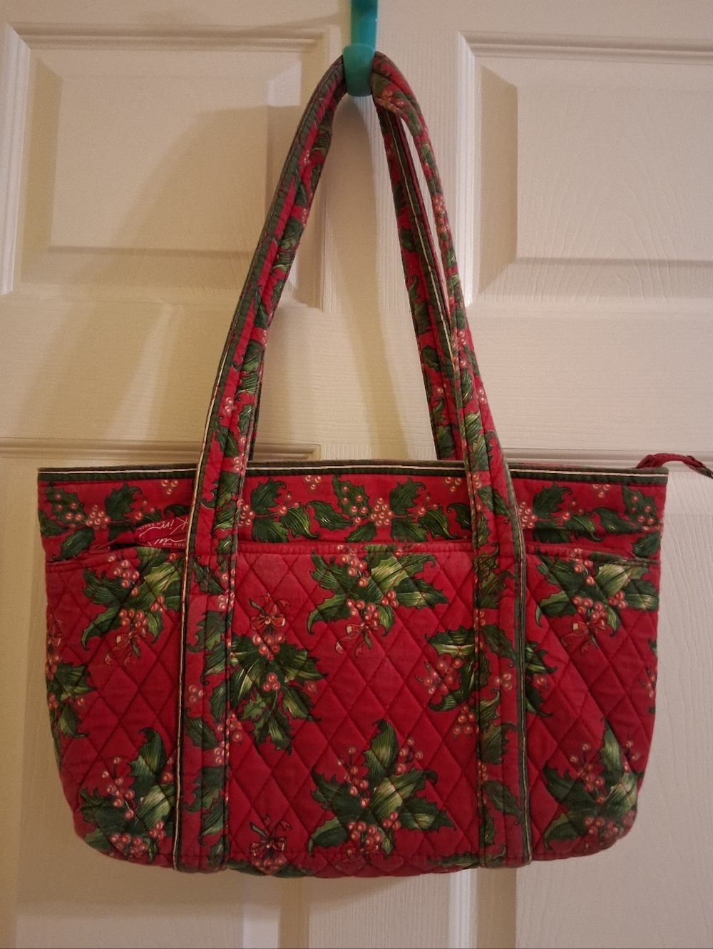 Kim Rogers Tote Purse With Coin Wallet With Christmas Holly Berry Design